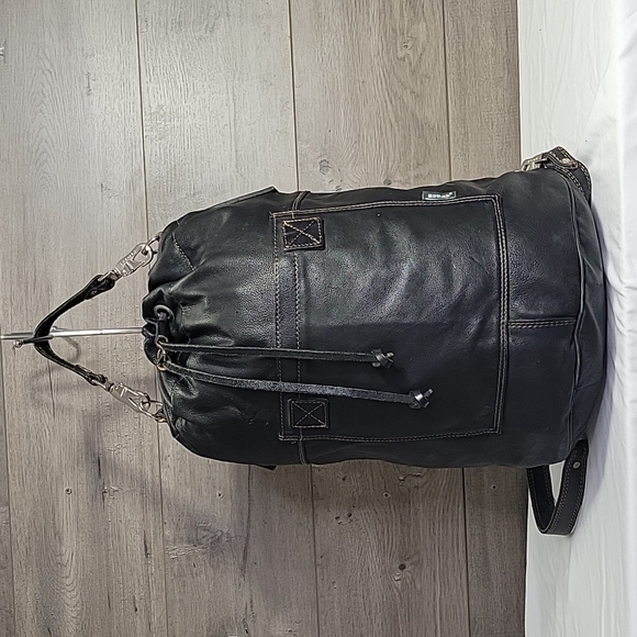 Rugby Other - XL Rugby Black Leather Backpack Rucksack Travel Shoulder Bag